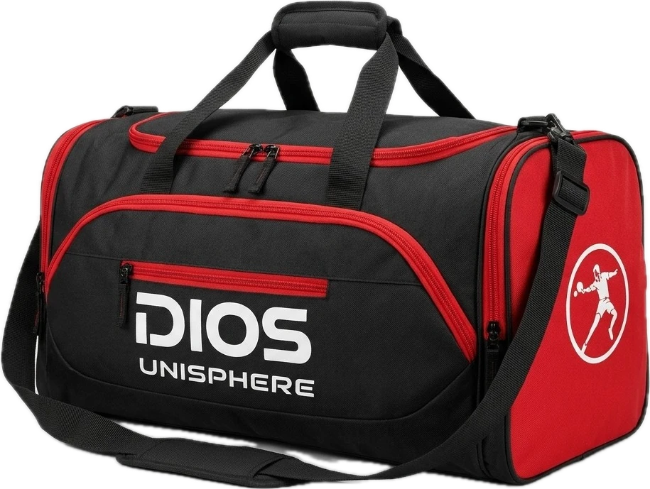 Table Tennis Duffel Bag, Black & Red